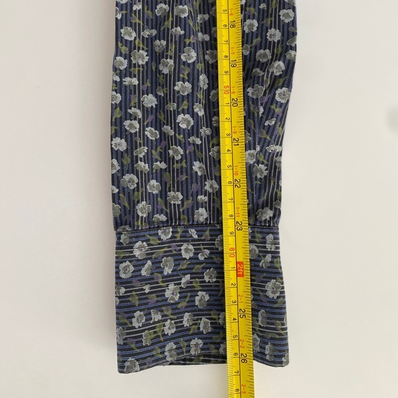 Ted Baker Men's Floral Sz 3 US M Flip Cuff Button Down Long Sleeve Shirt Spring - Picture 5 of 12
